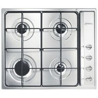 Piano cottura tipo Gas Smeg S64S con 4 zone di cottura con larghezza di 60 cm di colore Inox