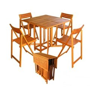 Amicasa Set Pratico:Tavolo 90x90 + 4 Sedie Art 45 Legno 