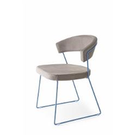 Connubia Calligaris Sedia metallo soggiorno NEW YORK CB/1022-EV Struttura P176 mt. TORTORA OPACO Sedile M05 Evolution ANTRACITE