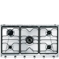 Piano cottura tipo Gas Smeg SRV596-5 con 5zone di cottura con larghezza di 90 cm colore Inox