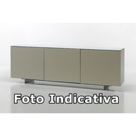 Cattelan Credenza Futura 220x45x75h - 3 Struttura Op17 Nero Opaco - 3 Ante Nero - Top Nero - Base Op17 Nero Opaco