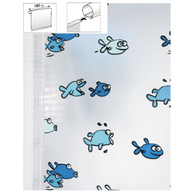 Spirella Tenda pannello PVC cm 140x240 per supporto soffitto a rullo - pesci blu 10.14765