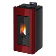 Stufa a Pellet Cadel PRINCE3 neutra 7015023 + Pannello Rosso 6915032 Profondità 54 cm Pannello Metallo Rosso 6914043