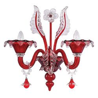 B2 Light Lampada da parete L 500 x H 540 x P 300 mm 2 x 40W E14 / 240V IP20 Rosso 0500247