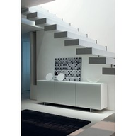Cattelan Credenza Futura 220x45x75h - 3 Struttura Op7 Bianco Opaco - 3 Ante Bianco Extra Chiaro - Top Bianco Extra Chiaro - Base Op71 Bianco Opaco
