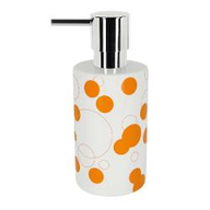 Spirella Dosasapone liquido in porcellana bianca con decoro Bubbles Arancio cm 7x16 10.17297