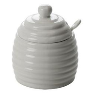 Livellara Vasettto miele con cucchiaino Porcellana 9,5 cm 11 cm Bianco AA6233