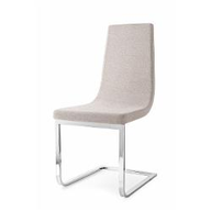 Connubia Calligaris Sedia metallo soggiorno CRUISER CB/1096 Struttura P95 mt. ACCIAIO SATINATO Sedile A02 Denver SABBIA