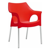 Scab Design Poltrona ola - rosso gambe alluminio - scocca polipropilene 2122