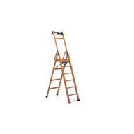 Foppapedretti Scala pieghevole noce a 6 gradini con ruote. Portata massima 120 Kg 380006