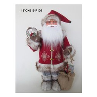 Decori Amicasa Babbo Natale in piedi con sacco Cm 46 Rosso 9