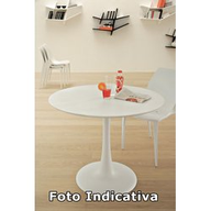Cattelan Tavolo Hugo Bistrot Ø80x75h Base Poliuretano Op17 Nero Opaco - Piano Legno Op7 Bianco Opaco 