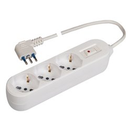 Polypool Multipresa da tavolo 3 uscite 10/16A pluristandard con spina piccola e interruttore di sicurezza colore Bianco PP2513
