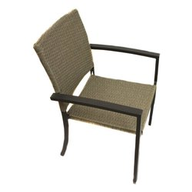 Amicasa Poltrona da Esterno Erice Alluminio Rattan Antracite/Grigio cm 61x57xh87
