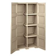 Tontarelli Armadio doppia anta portascope + 3 ripiani cm 79x43x164 in resina colore Angora - Omnimodus 8085555