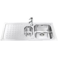 Lavello Smeg LV100FS-3 2 vasche in acciaio inox satinato da 1010 mm