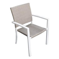 Amicasa Poltrona da Esterno Erice Alluminio Rattan Bianca/Grigio cm 61x57xh87