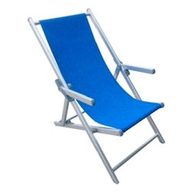 Amicasa Sdraio Lux Alluminio Colore Blu con Braccioli Modello WT009