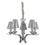 B2 Light Lampadario a Sospensione D 660 x H min 700 / max 1140 mm 5 x 40W E14 Cromo 0570326