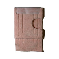 Amicasa Parure 3 tappeti per il bagno Frame Rosa in tessuto 100% Microfibra