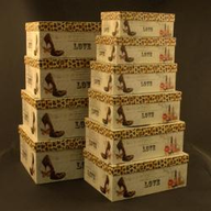 Amicasa Set 10 Scatole da riordino Rettangolari Scarpa 8182B