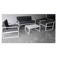 Amicasa Set 4 pezzi Capri: Divano, 2 Poltrone, Tavolino Bianco Set Capri