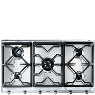 Piano cottura tipo Gas Smeg SRV596GH5 con 5 zone di cottura con larghezza di 90 cm di colore Inox