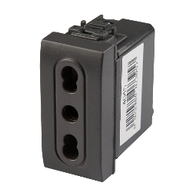 Polypool Modulo presa bivalente standard italiano 2P+T 10/16A serie Life Antracite PP6262.1