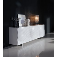 Cattelan Credenza Luna 220x51,5x73h - 3 Op7 Bianco Opaco - Inox