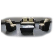 Amicasa Set Salotto Giardino 4pz Bali Alluminio Pvc