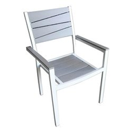 Amicasa Poltrona da Esterno Ibiza Bianca/Grigio Alluminio cm 58x58xh89