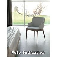 Cattelan Sedia Magda 53x55x81h Op17 Nero Opaco - Ecopelle Ecp10 Crema
