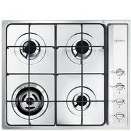 Piano cottura tipo Gas Smeg SR64S con 4zone di cottura con larghezza di 60 cm colore Inox