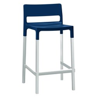 Scab Design Sgabello divo h.65 - blu gambe alluminio - seduta polipropilene 2230