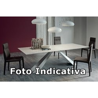 Cattelan Tavolo Eliot 182x90x75h Base Metallo Gfm69 Goffrato Graphite - Top Cristallo Bianco Extra Chiaro Acidato 