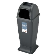 Stefanplast Gettacarte con posacenere Plastica 50 litri Nero 71060