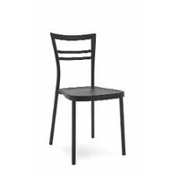 Connubia Calligaris Sedia metallo cucina GO! CB/1419 Struttura P15 mt. NERO OPACO Sedile P16 pp GRIGIO OPACO