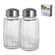 Casalinghi in Vetro Set 2 spargisale vetro Trasparente acciaio inox 18/10