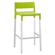 Scab Design Sgabello divo h.75 - verde pistacchio gambe alluminio - seduta polipropilene 2212