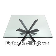 Cattelan Tavolo Spyder 150x150x75h Sag. Metallo Op69 Graphite Opaco - Piano Cristallo Trasparente 
