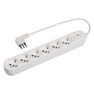 Polypool Multipresa da tavolo 6 uscite 10/16A pluristandard con spina piccola e interruttore di sicurezza colore Bianco PP2516
