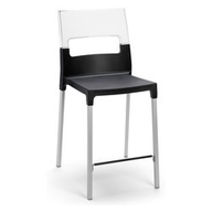 Scab Design Sgabello diva h.65 - antracite + trasparente 2285__209
