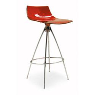 Connubia Calligaris Sgabello metallo ICE CB/1049 Struttura P95 mt. ACCIAIO SATINATO Sedile P799 san BIANCO OTTICO LUCIDO