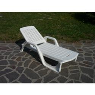Bica Lettino per Esterno 71 cm 190 cm 46 cm Plastica Zanzibar bianco