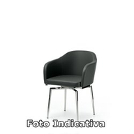 Cattelan Sedia Samantha 56x60x78h - T 08 Cromo - Pelle 997 Panna