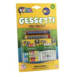 Gessetti Globo 12 pezzi bianco e 12 pezzi assortiti nei colori 37793