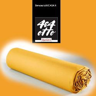 Happidea Lenzuolo sotto con angoli 2 piazze Giallo senape 175x200 cm 100% cotone 4&4 otto 0192