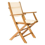 Amicasa Poltrona da Giardino Pieghevole Textilene Art.43 Legno/bianco