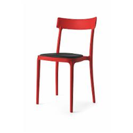 Connubia Calligaris Sedia plastica cucina ARGO CB/1539 Struttura P94 pp BIANCO OTTICO OPACO Sedile G8N Ekos NERO