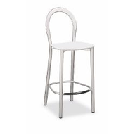 Connubia Calligaris Sgabello metallo LOTUS CB/1300 Struttura P77 mt. CROMATO Sedile P128 mul.fg. WENGÉ